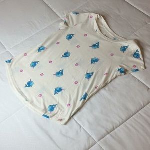 White short sleeved narwhals t shirt